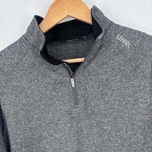 UNRL‎ Elite 1/4 Zip Pullover Mens S Gray Performance Golf Corp Embroidery